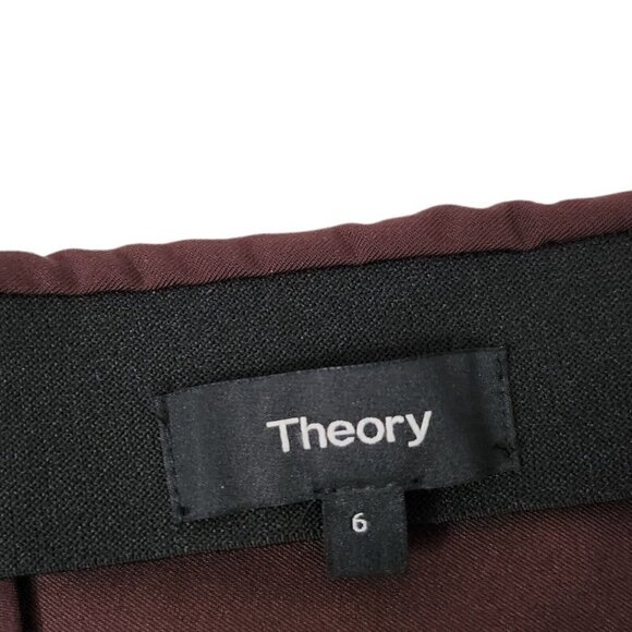 Theory Pants Womens‎ 6 Burgundy Navalene Skinny Stretch Zip Back Career Office - Picture 4 of 10
